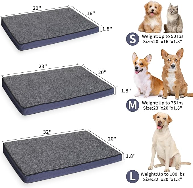 Dog Bed Mat Dog Crate Pad Mattress Reversible (Cool & Warm)