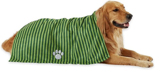 Bone Dry Pet Grooming Towel Collection Absorbent Microfiber X-Large 41x23.5", Striped