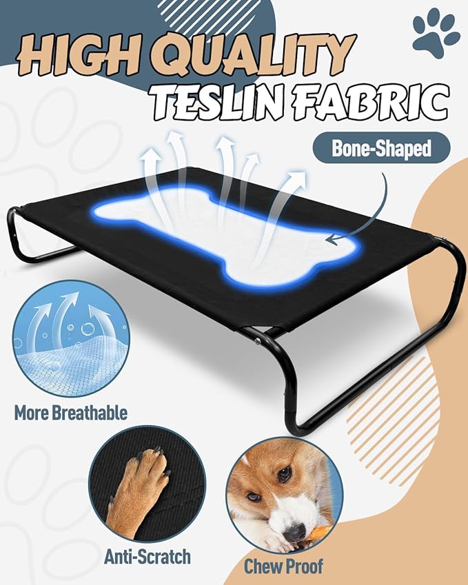 Cooling Elevated Dog Bed 43"x 26" 8" High