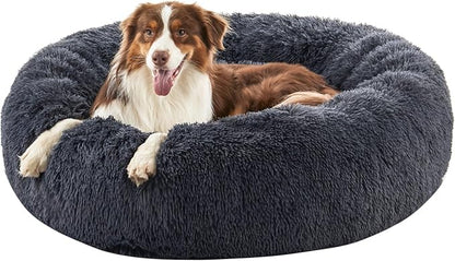 Calming Dog Bed for Medium Large Dogs 39", Dark