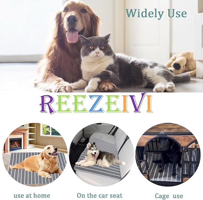 REEZEIVI Breathable Dog Crate mat with Anti-Slip Bottom 3D air (40X28, Sliver