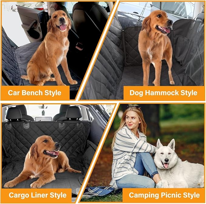 HealSmart Dog Car Seat Cover for Back Seat