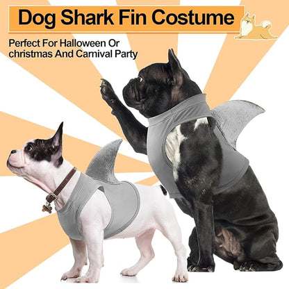 2 Pcs Halloween Dog Shark Costumes Fish Fin