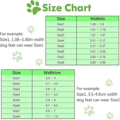Dog Shoes, Outdoor Dog Boots Non-Slip Waterproof Dog Booties for Medium to Large Dogs 4Pcs for Winter Snowy Day, Summer Hot Pavement with Rugged Sole Green