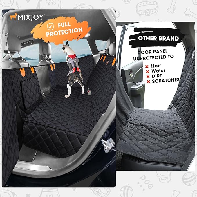 MIXJOY Dog Car Cover for Back Seat and Door Protector Waterproof Dog Seat Covers for Cars 1 Dog
