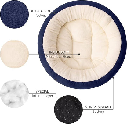 Love's cabin Round Donut Cat and Dog Cushion Bed 20in Pet