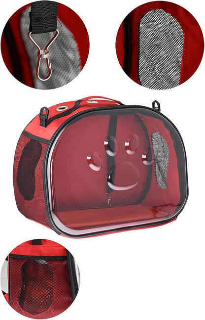 Pet Carrier Backpack, cat Carrier Bag, cat Dog Carrier Bag, Bird Carrier Bag, Backpack Carrier with Foldable Shoulder Strap, Designed for Cats and Puppies, Airline Approved, Travel, Hiking (Red)