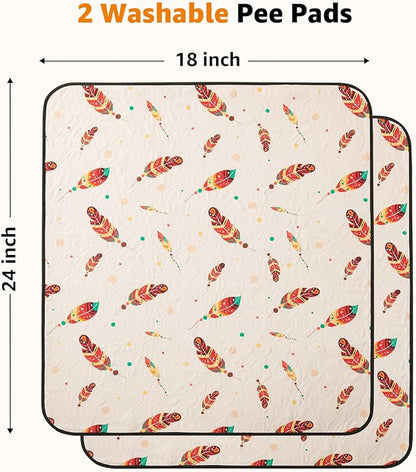Washable Pee Pads for Dogs: 2 Pack Reusable Pee Pads for Dogs Floor,Playpen,Crate,Couch,18x24 Inch