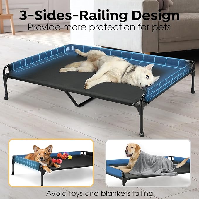 Veehoo Elevated Raised Dog Bed-Cooling Outdoor Dog Cots 54"x 37.4"