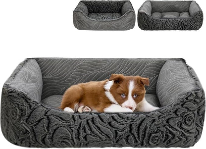 2 in 1 Dog Bed Washable Pet Cooling Beds for Large Medium Small Dogs Cats Orthopedic Reversible Washable Sofa Rectangle Durable Puppy Cuddler Soft Calming Sleeping Bed