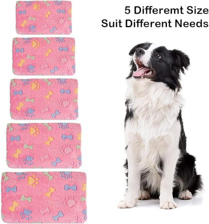 Dono 1 Pack 3 Dog Blankets for Large Dogs-50 * 40 in, Super Soft Fluffy Paw Bone Print Fleece Bed Blanket for Pet, Blanket for Large Dogs, Soft Bed Blanket Cover for Dogs and Cats