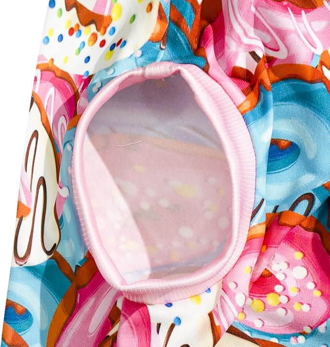 2 Pack Dinosaur+Colorful Doughnut Cute Prints Dog Vest T-Shirt for Large Dog (3XL,DinosaurDoughnut)