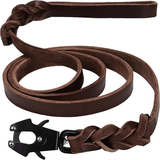 GEIT 4/5/6FT Leather Dog Leash