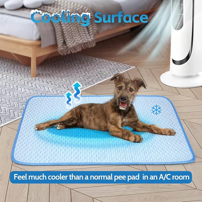 ULIGOTA Dog Cooling Mat Breathable Cooling Pad for Dog Cats Washable Pet Cooling Mat for Crate