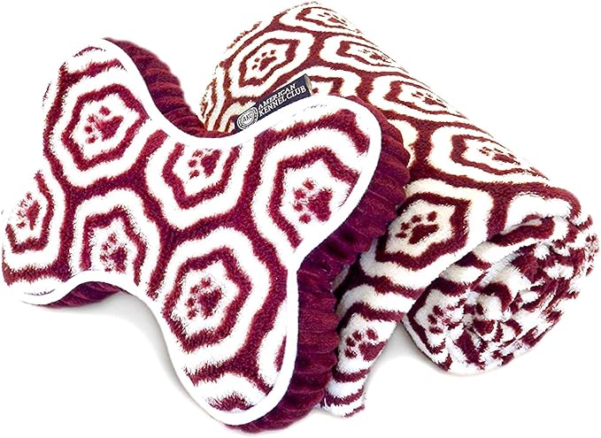 AKC 60"x50" Pet Blanket & 10" Pillow Set