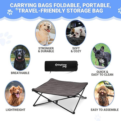 KingCamp Elevated Dog Bed Portable Raised Dog Beds Stable Folding Dog Cot Dog Camping Bed for Outdoor Travel with Washable Mesh for Small 40 lbs 4-Pack