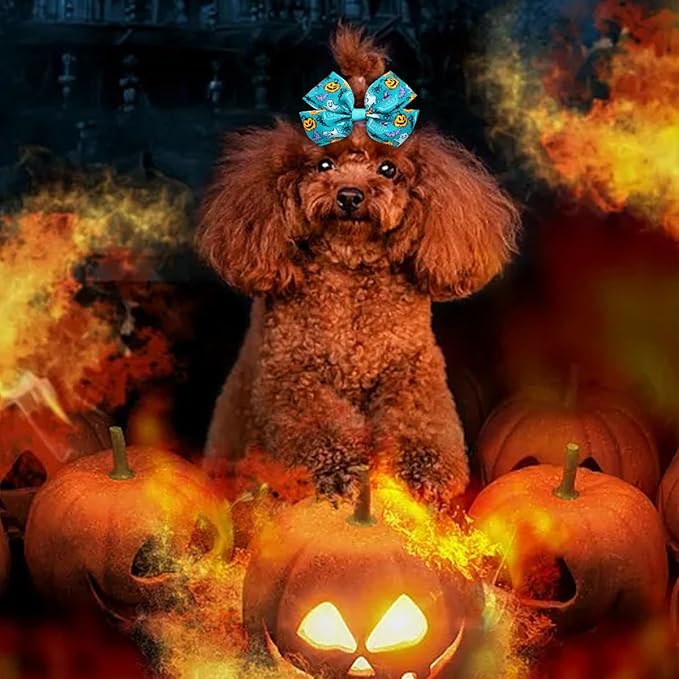 24Pcs/12 Pairs 4" Halloween Dog Hair Bows