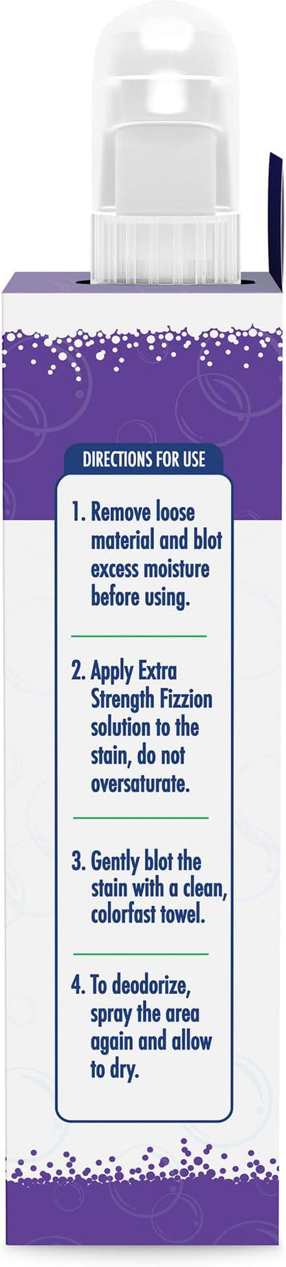 Fizzion Extra Strength Pet Stain and Odor Remover 23 Ounce Empty Spray Bottle with 2 Refills