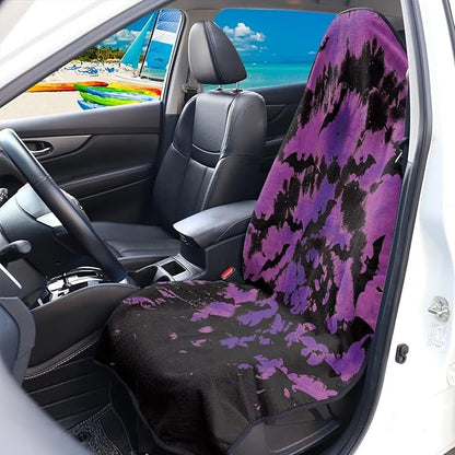 Yewattles Purple Halloween Tie Dye Waterproof Car Interior