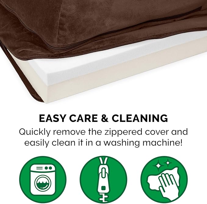 Furhaven Memory Foam Dog Bed for Large Dogs w/ Removable Bolsters & Washable Cover 125 lbs