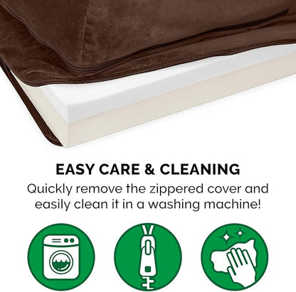 Furhaven Memory Foam Dog Bed for Large Dogs w/ Removable Bolsters & Washable Cover 95 lbs