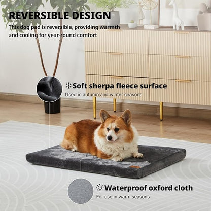 Memory Foam Dog Crate Pad 30-inch, Grey