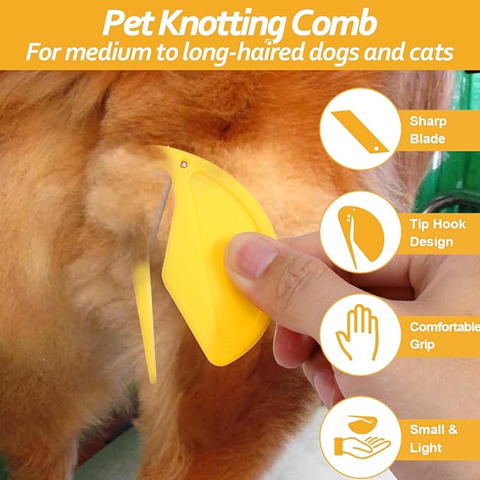 XANGNIER Pet Grooming Brush and Knotting Comb Tools 2024 Multifunctional Supplies,6 Pcs