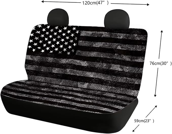 Tupalatus Set of 2 Pack Car Back seat Covers Full Set Auto Backing Bench Seats Covers Pet Dog Pads Fit Most Vehicle Truck for American Independence Day