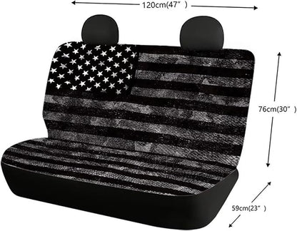 Tupalatus Set of 2 Pack Car Back seat Covers Full Set Auto Backing Bench Seats Covers Pet Dog Pads Fit Most Vehicle Truck for American Independence Day