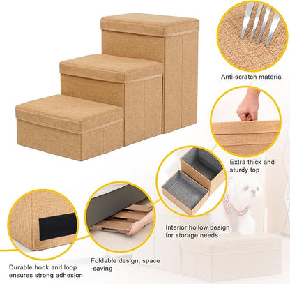 Uross Dog Stairs with Storage 3-Steps