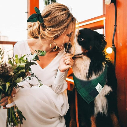 E-Clover Dog Bandanas Boy & Matching Scrunchie Set