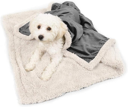 Puppy Blanket, Super Soft Sherpa Dog Blankets and Throws Cat Fleece Sleeping Mat for Pet Small Animals 45x30 Grey