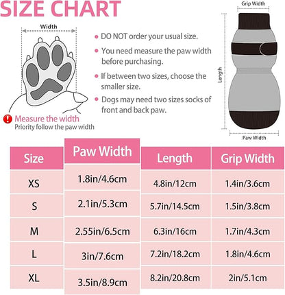 PUPTECK Anti Slip Dog Socks 2 Pairs with Double Grippers for Hardwood Floors