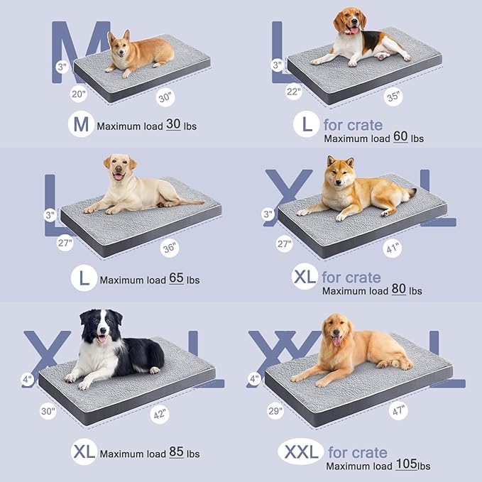 Figopage Extra Large Dog Bed Orthopedic with Removable Washable Cover 41 inch