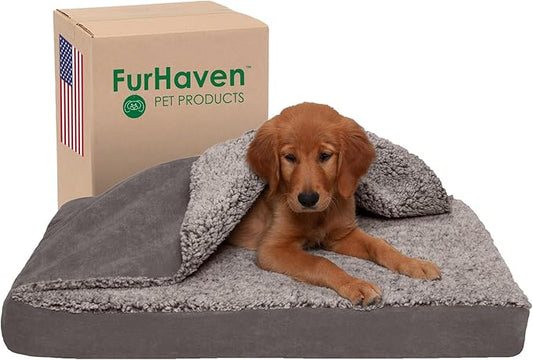 Furhaven Cooling Gel Dog Bed for Medium/Small Dogs w/ Removable Washable Cover 35 lbs