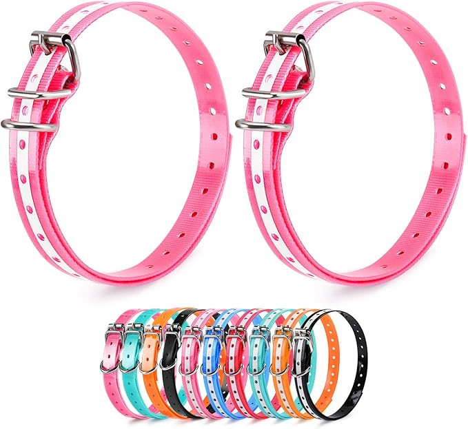 Replacement Collar Strap 3/4',Reflective,Adjustable,Metal Buckled,Waterproof Pack2)