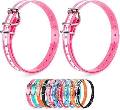 Replacement Collar Strap 3/4',Reflective,Adjustable,Metal Buckled,Waterproof Pack2)