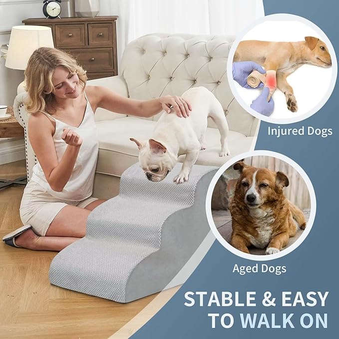 BOMOVA Dog Stairs for Small Dogs 3-Step Dog 2/3/4/5 Steps