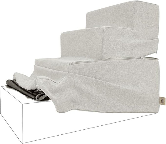 Best Pet Supplies Foldable Pet Stairs Cover for Foam Dog Ramps 4-Step