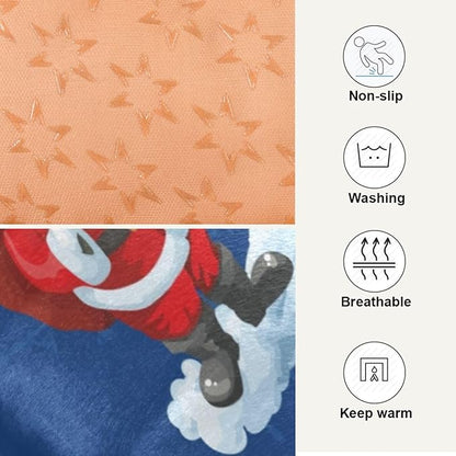 Christmas Cute Santa Claus Pet Bed Pad Soft Dog Bed Mat with Anti-Slip Bottom 24 * 18inches