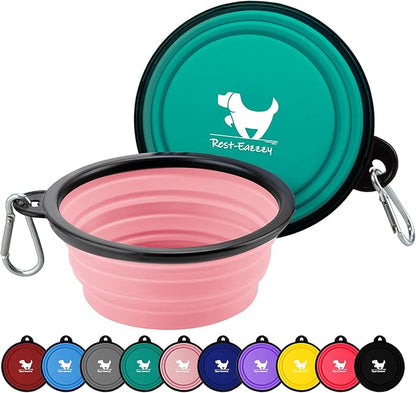 Collapsible Dog Bowls for Travel 2-Pack Dog 2 Carabiners,