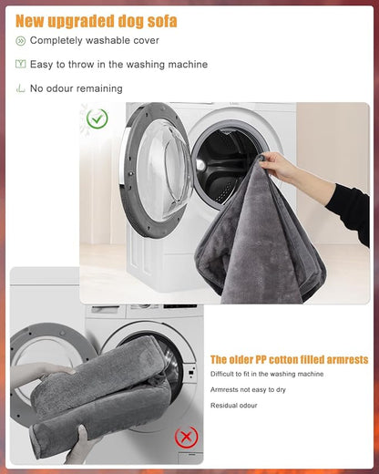 Orthopedic Dog Bed Medium Size Dog Waterproof Dog Beds with Sides Non-Slip Bottom Dog Couch Bed with Washable Removable Cover 36x27inch