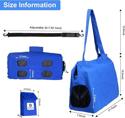 Cat Soft Travel Carrier Sling Bag Pet Supplies Cat Restraint for Nail Trimming, Color Blue Size XL Adjustable Crossbody Strap Storage Pocket, Large Space for 11 to 24 lbs Cats and Small Dogs