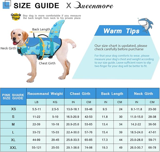 Queenmore Shark Dog Life Jacket