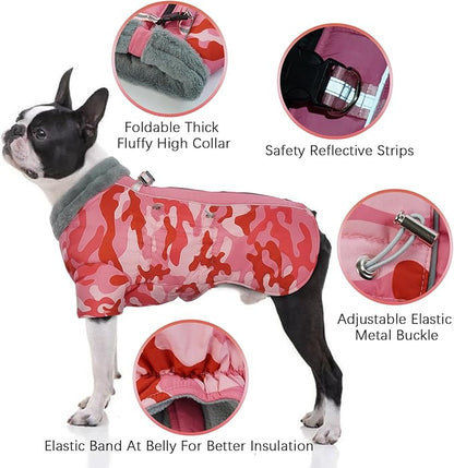 IDOMIK Warm Dog Coats with Harness 3XL