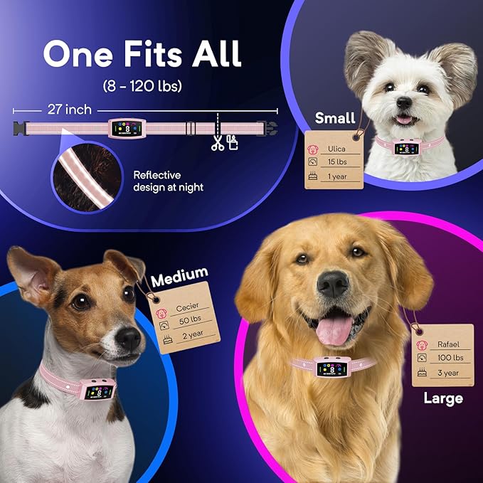 2024 AI Dog Bark Collar Sets for Large Small Medium Dogs Waterproof 2in1 No 3 Adjustable |IP68 Waterproof