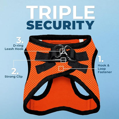 Voyager Step-in Air Dog Harness - All Weather Mesh Step in Vest Harness for Small and Medium Dogs by Best Pet Supplies - Harness (Orange/Black Trim), X-Small