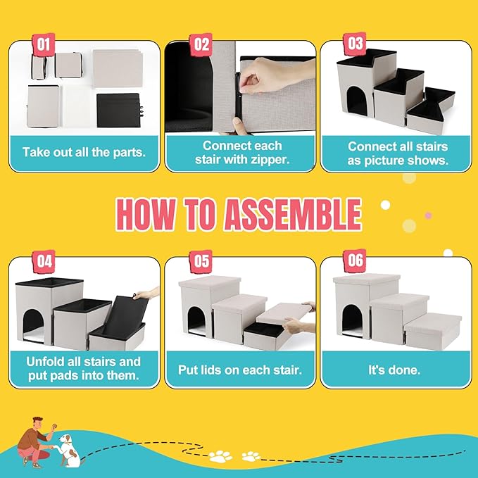 Dog Stairs for High Beds 22 inches(3