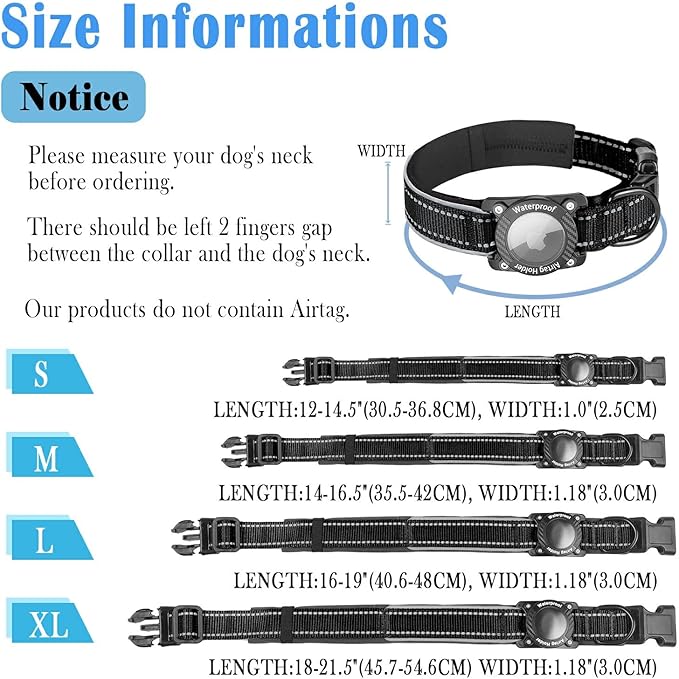 AirTag Dog Collar 100% Waterproof