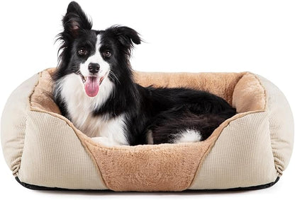MIXJOY Dog Beds for Medium Dogs Washable (30x24in, Beige)